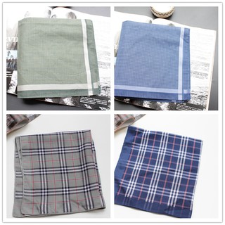 Khăn Tay Cotton Họa Tiết Sọc Ca Rô Phong Cách Cổ Điển Cho Nam
