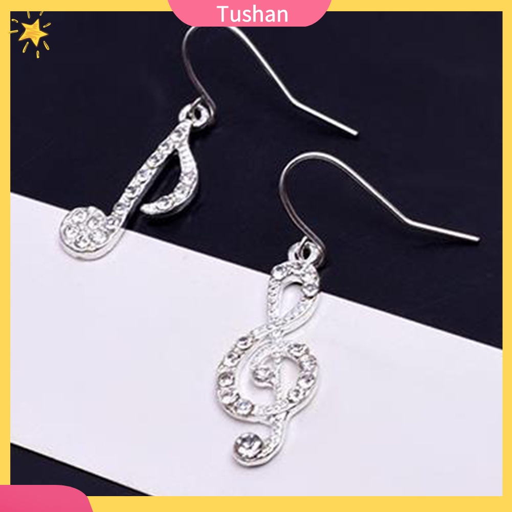 Hoa tai hình nốt nhạc đính đá thời trang dành cho nữ