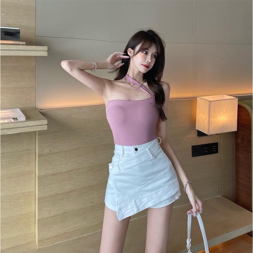 Chân váy jeans, chân váy nữ đắp chéo chất jeans cao cấp size S M L SKUCV-07A