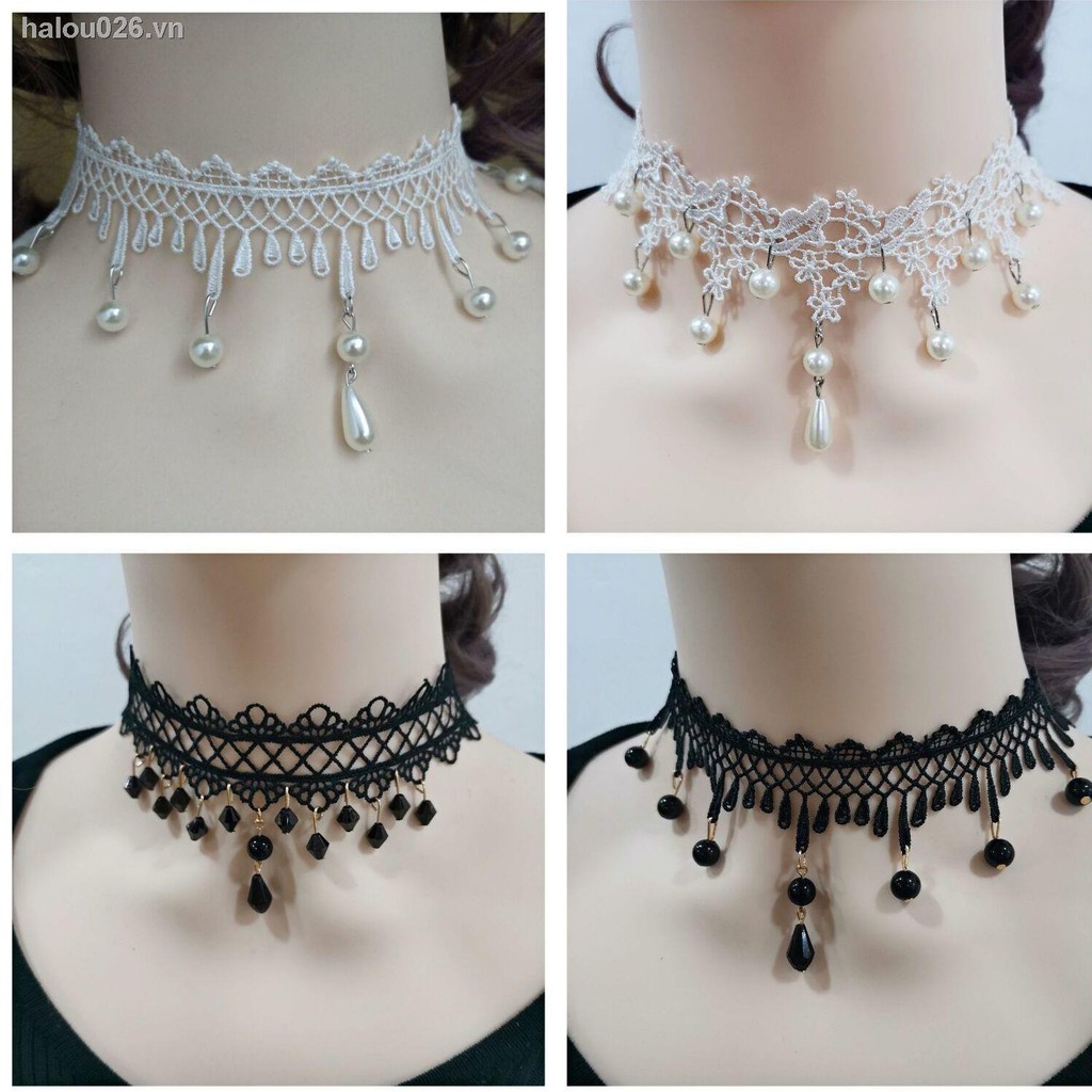 (Hàng Mới Về) Vòng Cổ Choker Phối Ren Giúp Che Vết Sẹo Và Nếp Nhăn