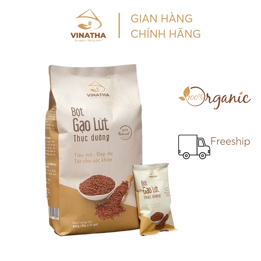 Bột gạo lứt thực dưỡng VINATHA - Giảm mỡ, đẹp da, tốt cho sức khỏe