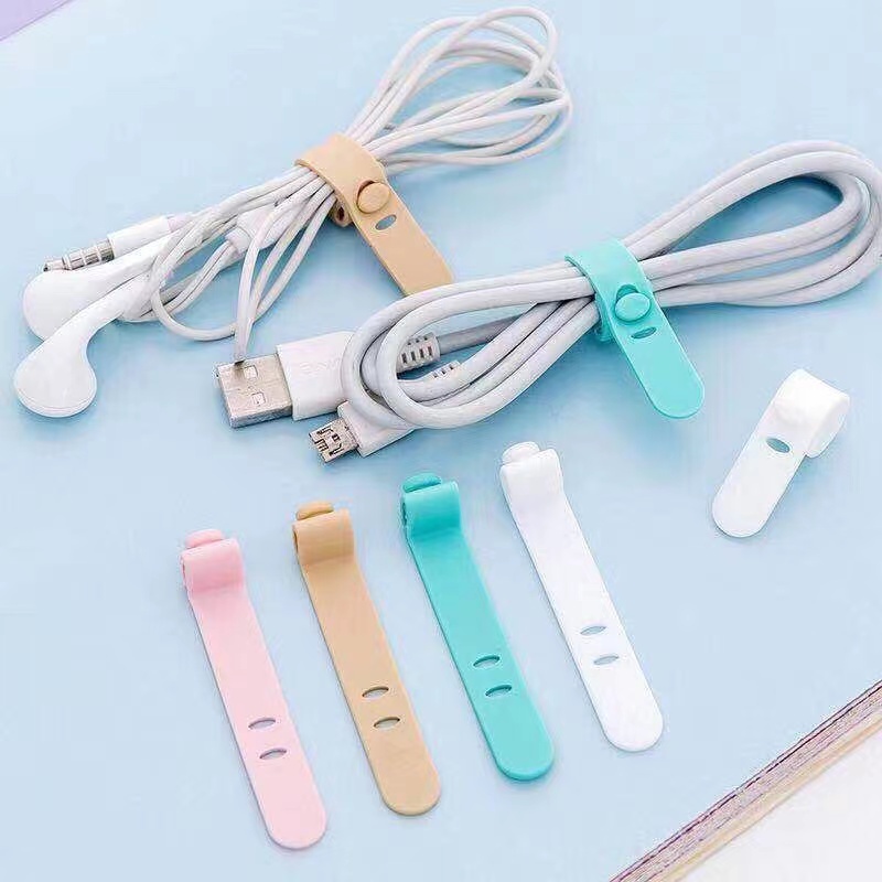 Set 4 Dây Silicone Buộc Dây Cáp/Tai Nghe/Chuột Bàn Phím Tiện Dụng