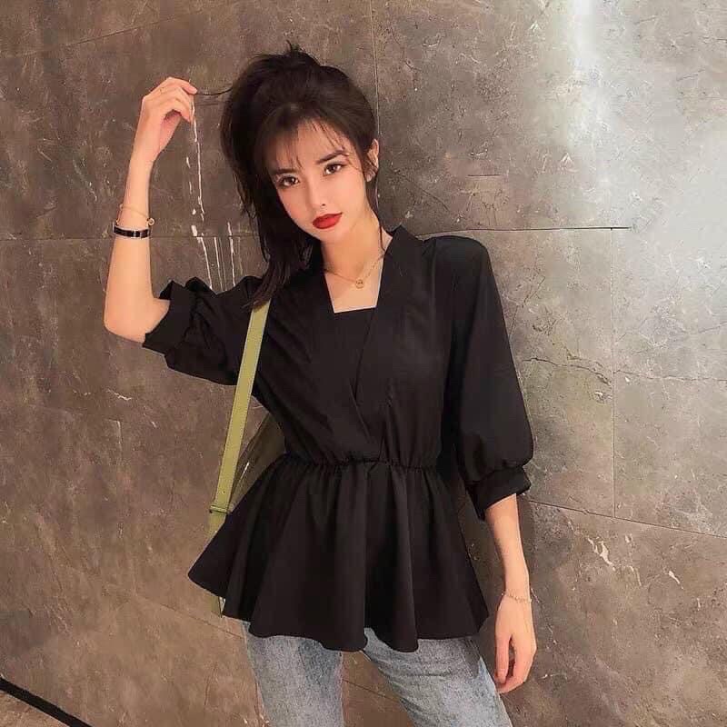 Áo kiểu peplum tùng xoè che bụng Bigsize 60-90 ký, thời trang nữ dành cho khách ngoại cỡ