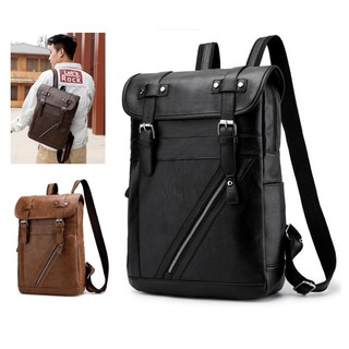 Balo da nam cao cấp thời trang Hàn Quốc, vừa laptop 14inch, balo nam chất da cao cấp