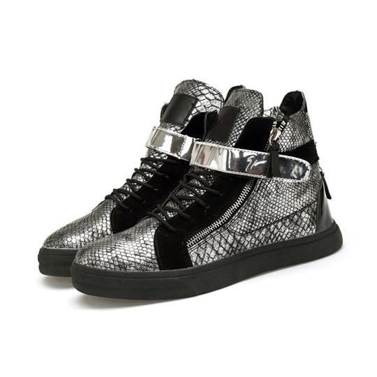 giày sneaker cổ cao dây kéo Mã: GH0371 - BẠC