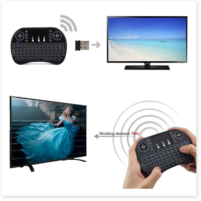 Phụ kiện máy tính  💯 GIÁ VỐN]  Bàn phím mini i8 kết nối bằng bluetooth, phím dễ bấm, độ nhạy cao, tích hợp bàn chuột 76