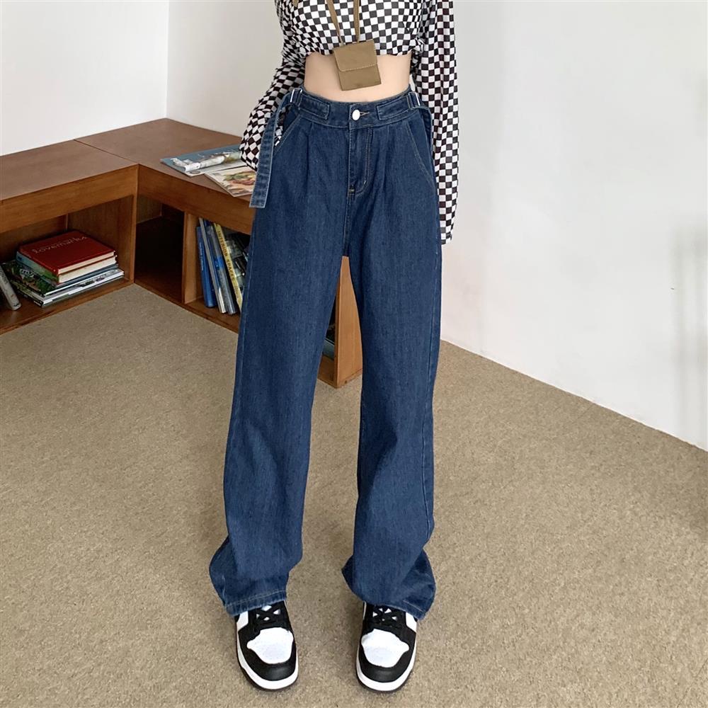 Quần Jean Ống Rộng Lưng Cao Thời Trang Cá Tính