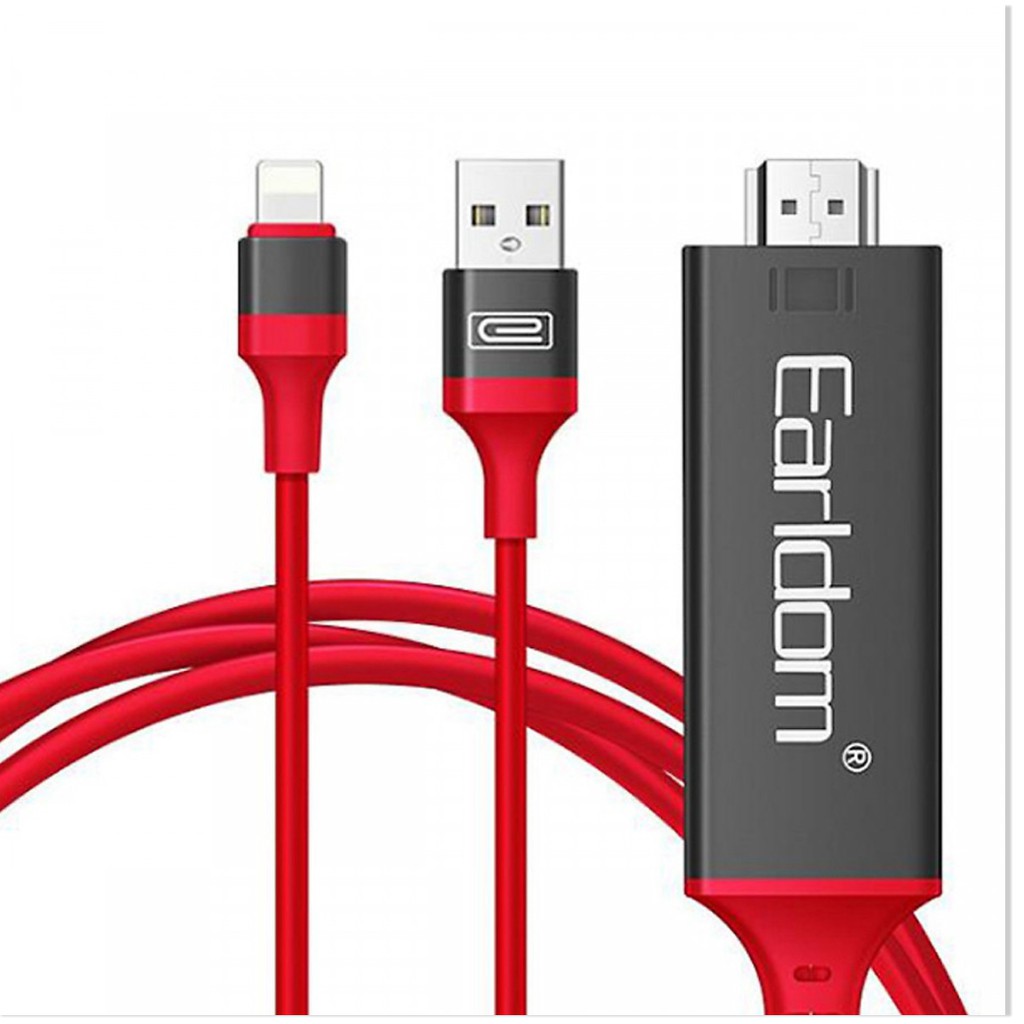 Dây Cáp chuyển Lightning To HDMI Earldom MHL dài 2m - Hàng Nhập Khẩu