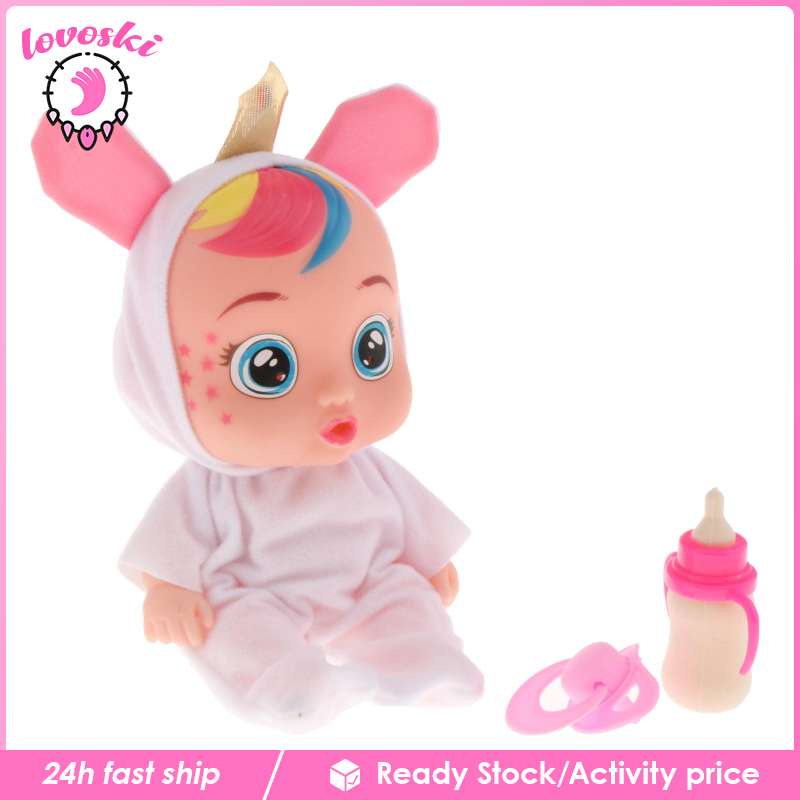 [Lovoski] Búp Bê Em Bé Giống Thật Có Thể Khóc Ăn Được Tương Tác Đồ Chơi Nước Mắt Thật Làm Quà Tặng