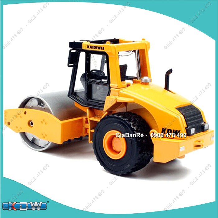 Mô Hình Xe Sắt Xe Lu Công Trình Trục Sắt 2 Bánh Hơi Tỉ Lệ 1:50 - Kdw - Vàng - 9930