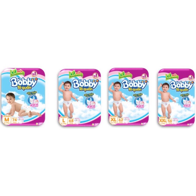 Tã Quần Bobby M74 L68 XL62 XXL56