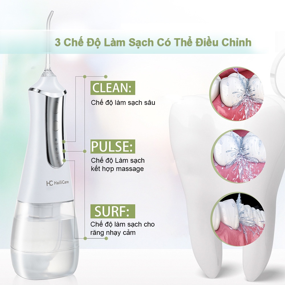 Máy tăm nước HC Hailicare Portable Oral Irrigator công nghệ Đức, Máy tăm nước vệ sinh răng miệng cao cấp