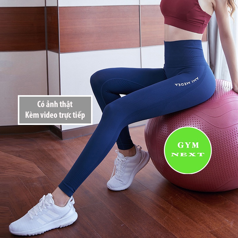 Quần tập gym nữ cạp cao GymNext dáng dài chất liệu co dãn 4 chiều K06