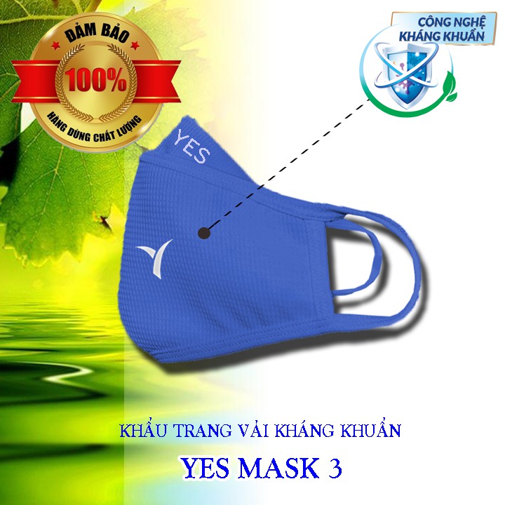 Combo 5 khẩu trang thể thao vải kháng khuẩn YES MASK 3 cao cấp - Ngăn chặn vi khuẩn tiêu chuẩn NHẬT BẢN