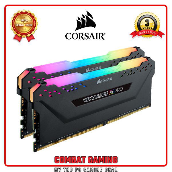 RAM CORSAIR VENGEANCE PRO RGB DDR4 16GB BUS 3200MHz (2x8GB) (Black - White)
