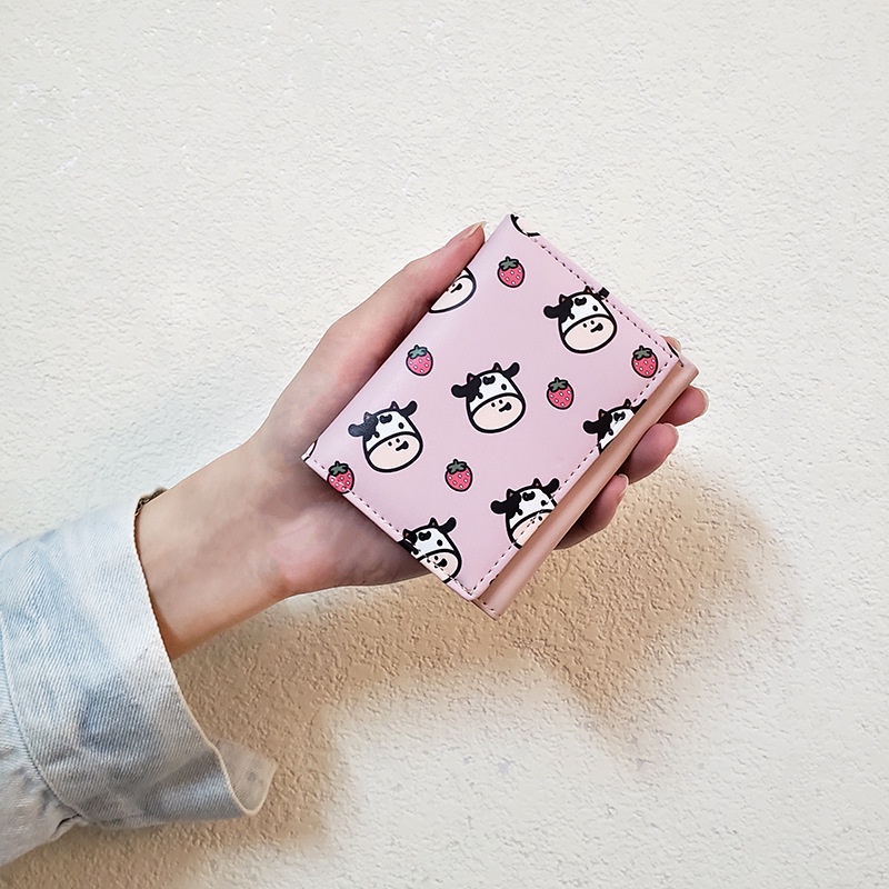 Ví Nữ Da Bò Gấp Làm Ba Thời Trang Hàn