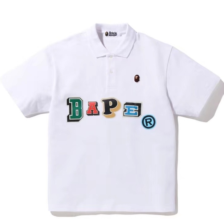 Áo Thun POLO Bape Tay Ngắn Họa Tiết Rằn Ri Phiên Bản Giới Hạn Thời Trang Cho Nam