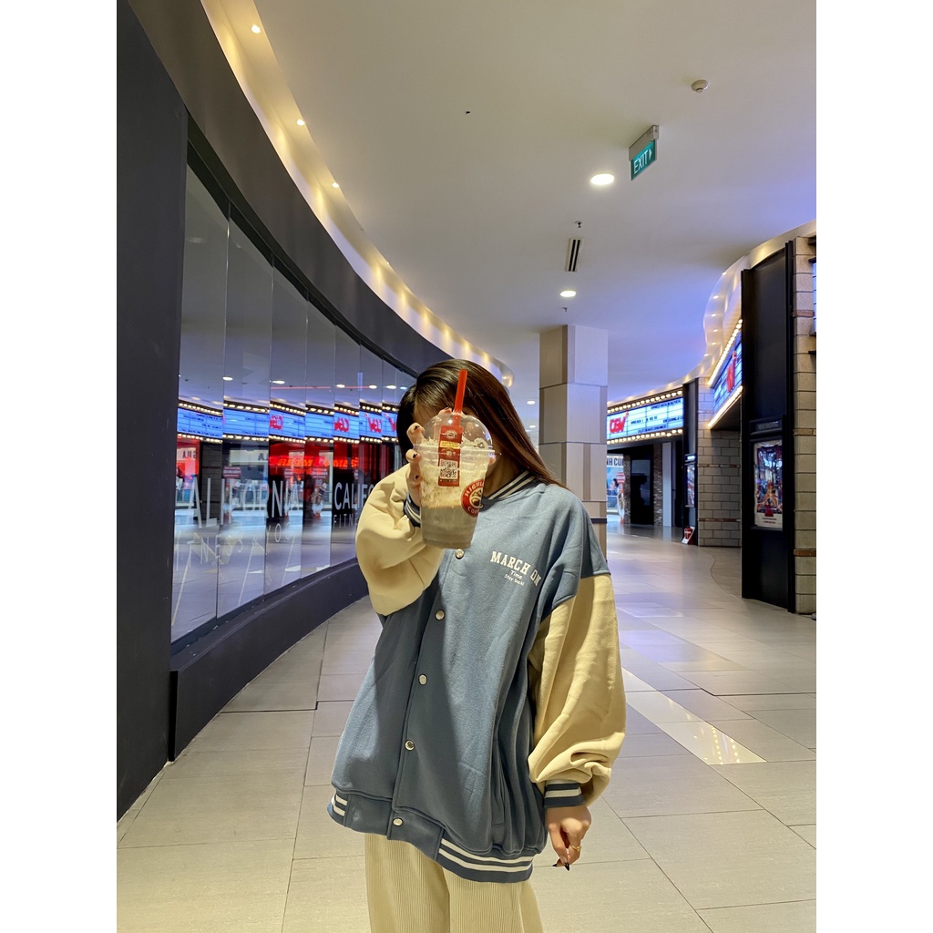 Áo bomber nam nữ DOCO MART áo khoác nỉ unisex MARCH bóng chày teddy