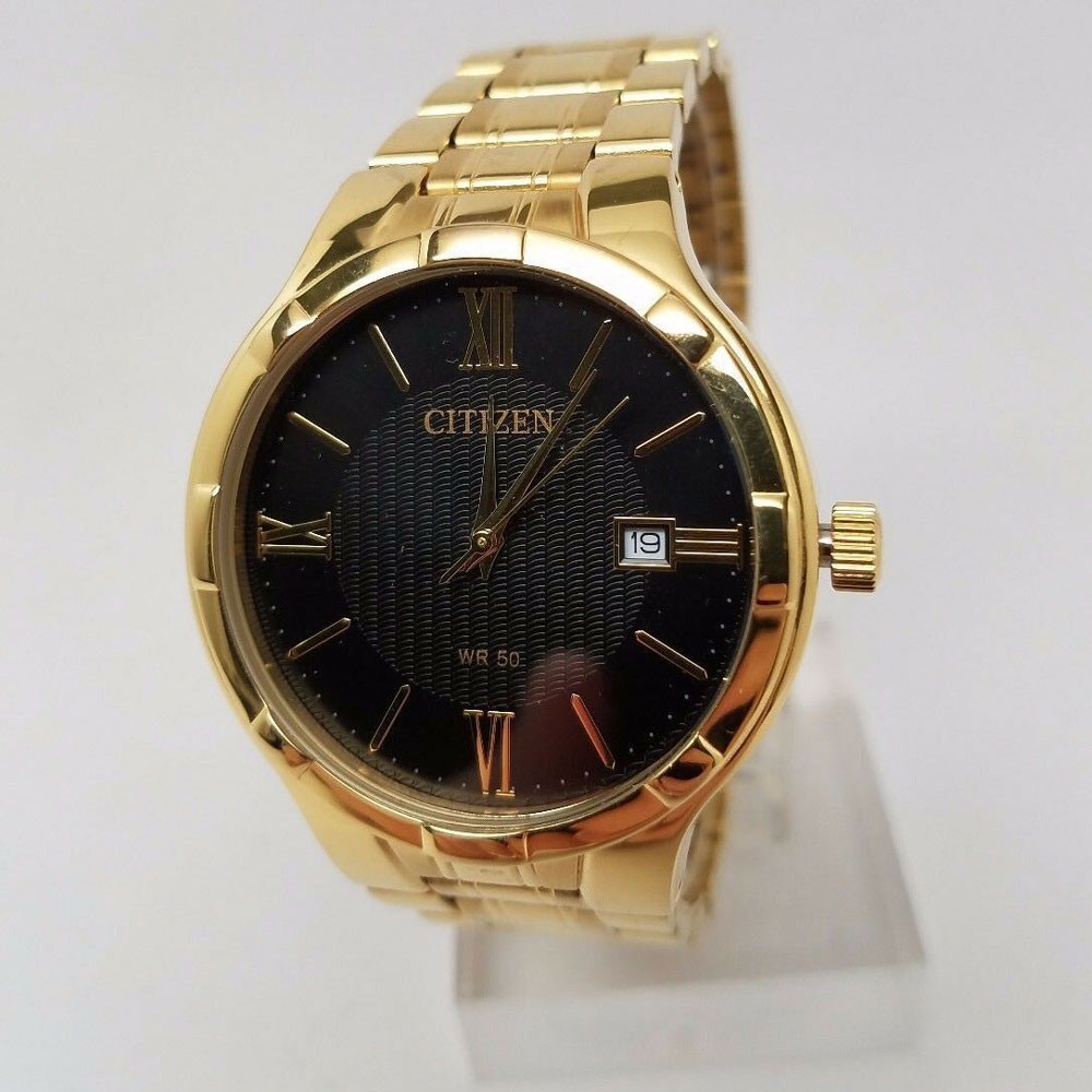 Đồng Hồ Citizen Nam Dây Kim Loại Pin-Quartz BI5022-50E - Mặt Đen (38mm)