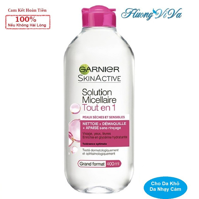 [BẢN PHÁP] Nước Tẩy Trang Garnier SkinActive Solution Micellaire Tout En 1 / Biphase Micellaire Tout En 1 - 400ml