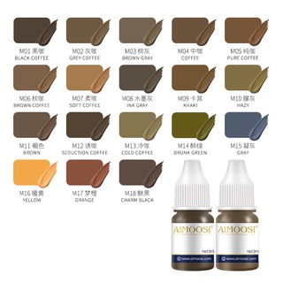 Lọ mực xăm chân mày/lông mày bán vĩnh viễn 18 màu sắc tùy chọn 3ml