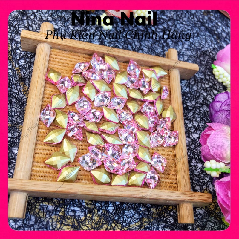 Đá Khối Gắn Móng ,Đá Khối Nail Mã DG size 9*14mm Siêu Sáng