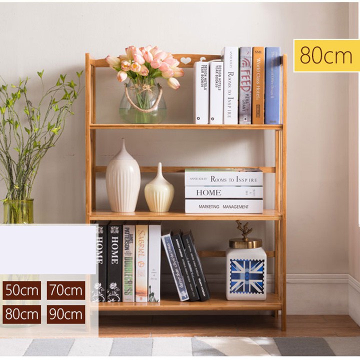 Kệ sách/trang trí bằng tre 3 tầng 80x26x100 -RE0390