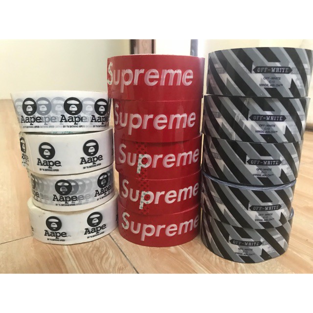 Băng Keo Dính Logo Supreme - Aape - Off White