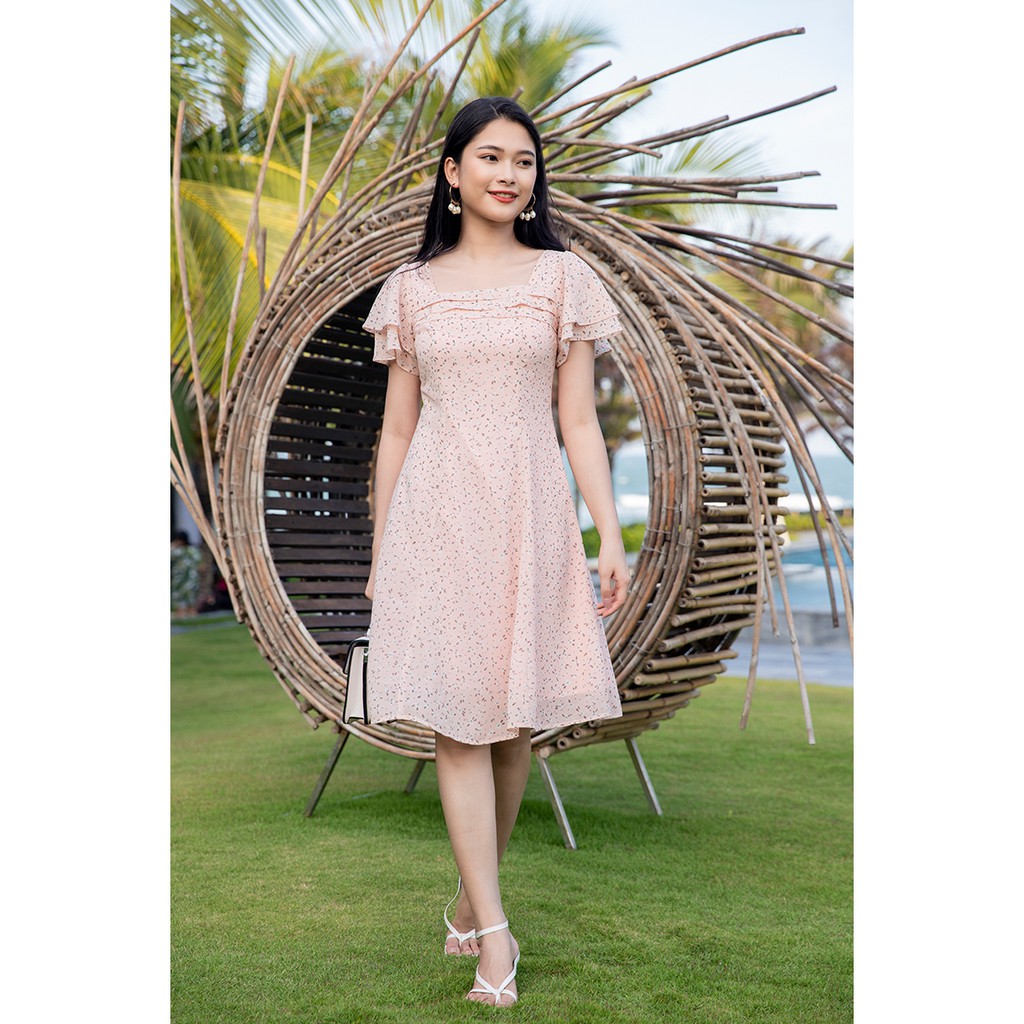 ĐẦM HOA NHÍ CỔ VUÔNG 3341