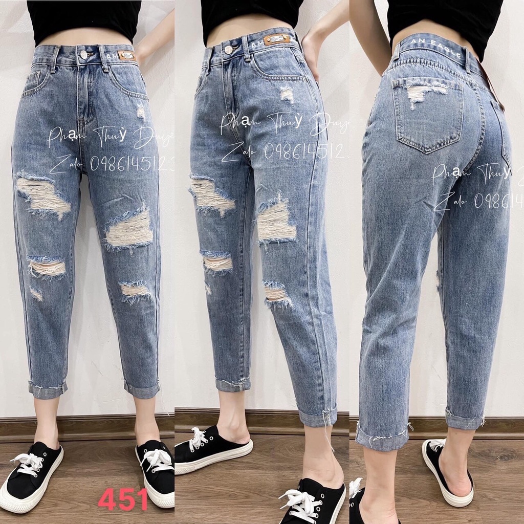 Quần Baggy jean nữ rách siêu hot NNH8888 cao cấp KV5