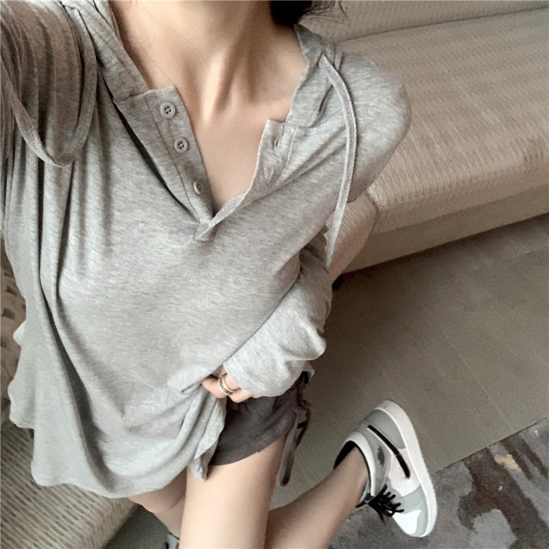 Áo Khoác Hoodie Mỏng Tay Dài Xẻ Tà Thời Trang Cho Nữ