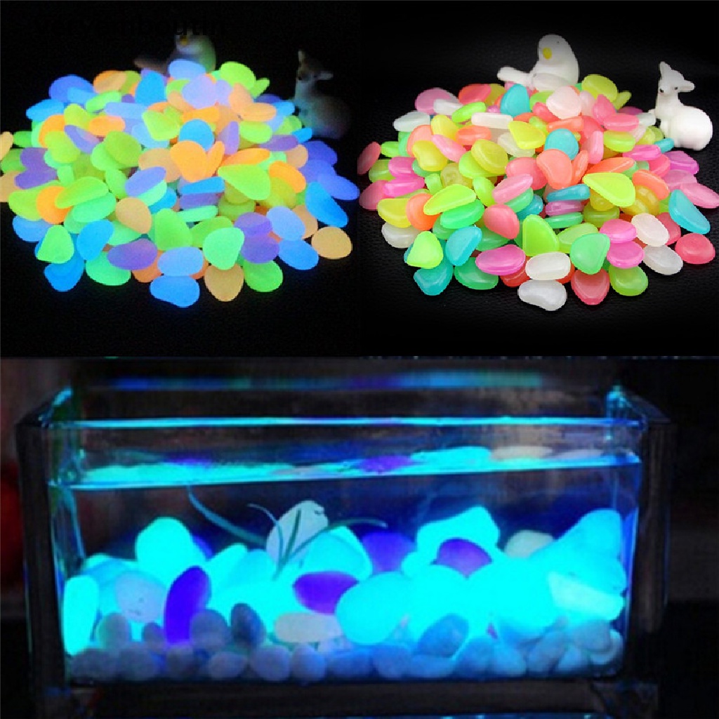in 10PCS/Bag Colorful Glow in The Dark Stones Pebbles Rock For Fish Tank Aquarium n