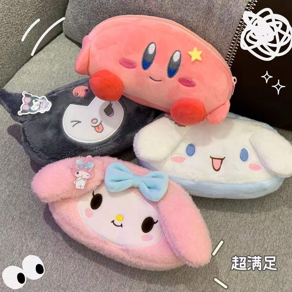 Túi Đựng Bút Hình Cinnamoroll Sanrio Kuromi Melody Nhồi Bông Dễ Thương