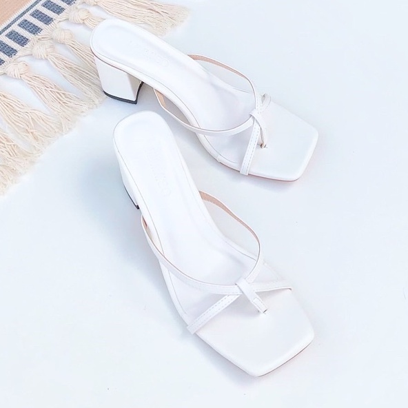 [Siêu rẻ] Guốc Cao Gót Xỏ Ngón Hàn Quốc cao 5cm màu nude _ EM075_G503