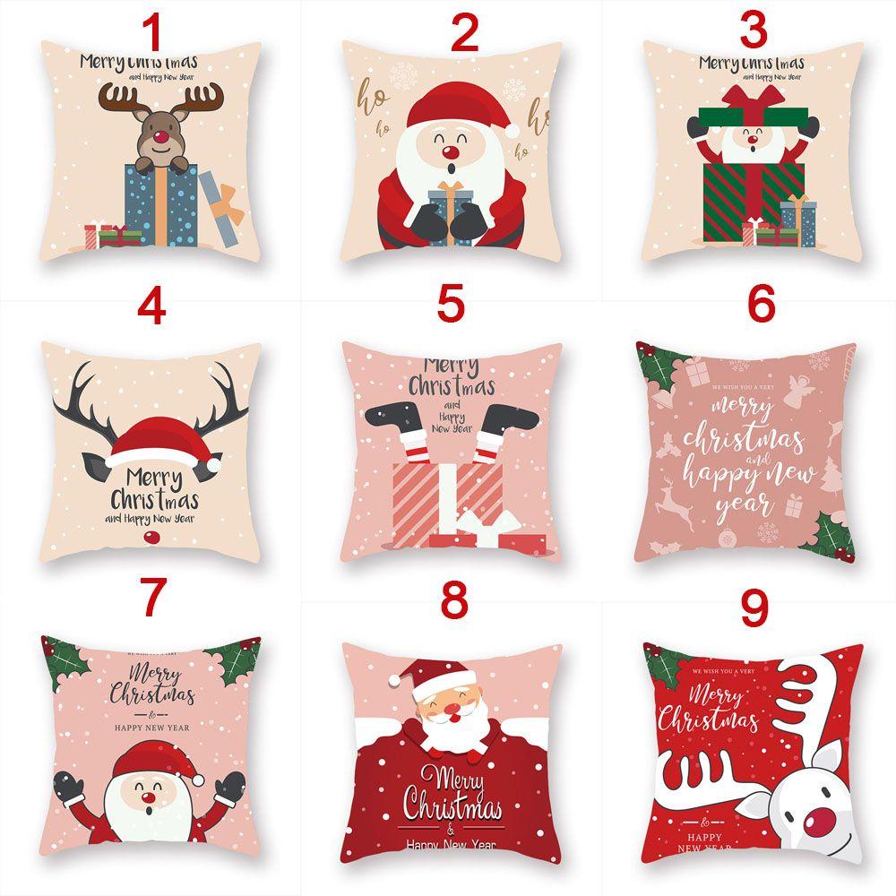 Vỏ Gối In Hình Ông Già Noel / Tuần Lộc Mềm Mại Dùng Làm Quà Tặng