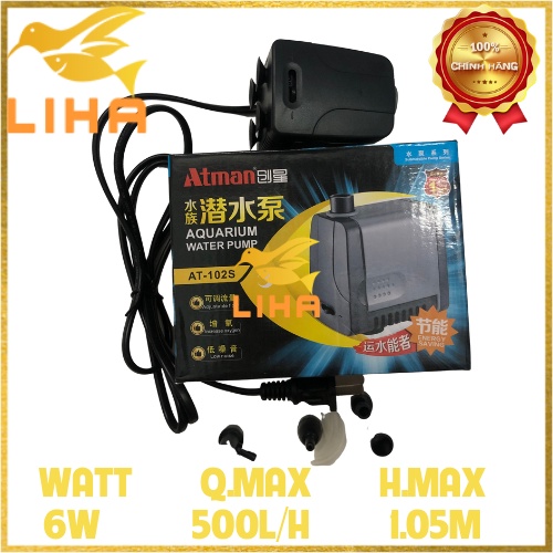 Máy Bơm Bể Cá Atman AT-102S (6W - 500L/H - 1.05M) - Máy Lọc Nước Cho Hồ Cá Cảnh