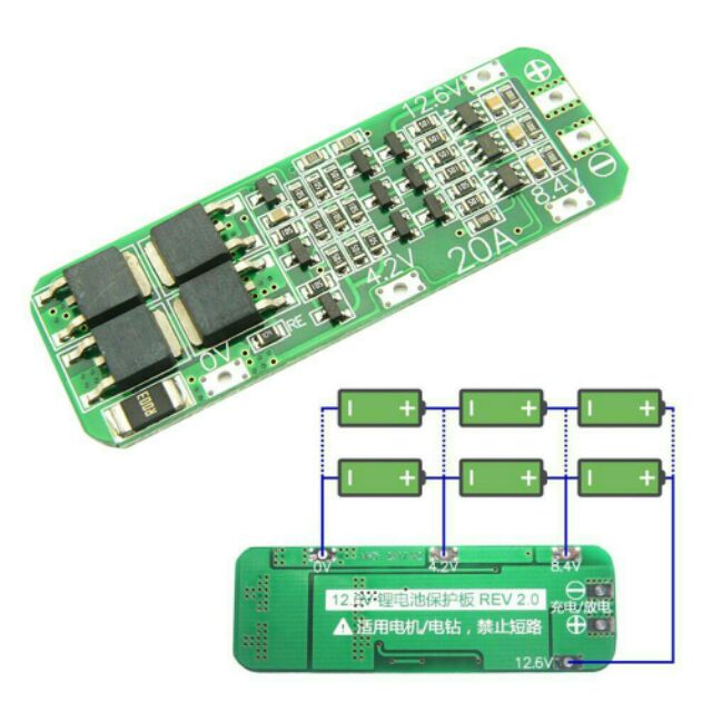 Mạch sạc và bảo vệ pin 3S 20A