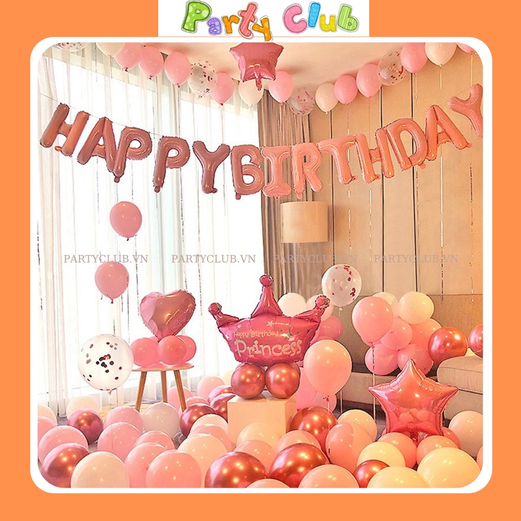 Bóng vương miệng xanh, hồng Prince Princess trang trí sinh nhật
