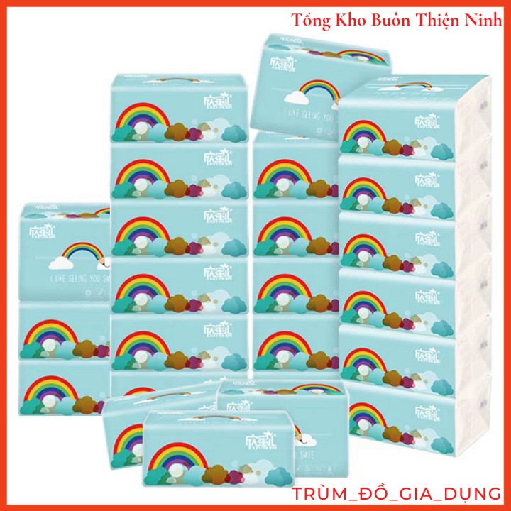 Thùng giấy ăn cầu vồng siêu dai Xinmier cao cấp (Thùng 30 gói)