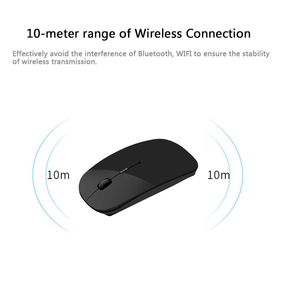 Chuột máy tính không dây 2.4GHZ nút bấm yên tĩnh siêu mỏng chất lượng cao dành cho nhà cửa văn phòng