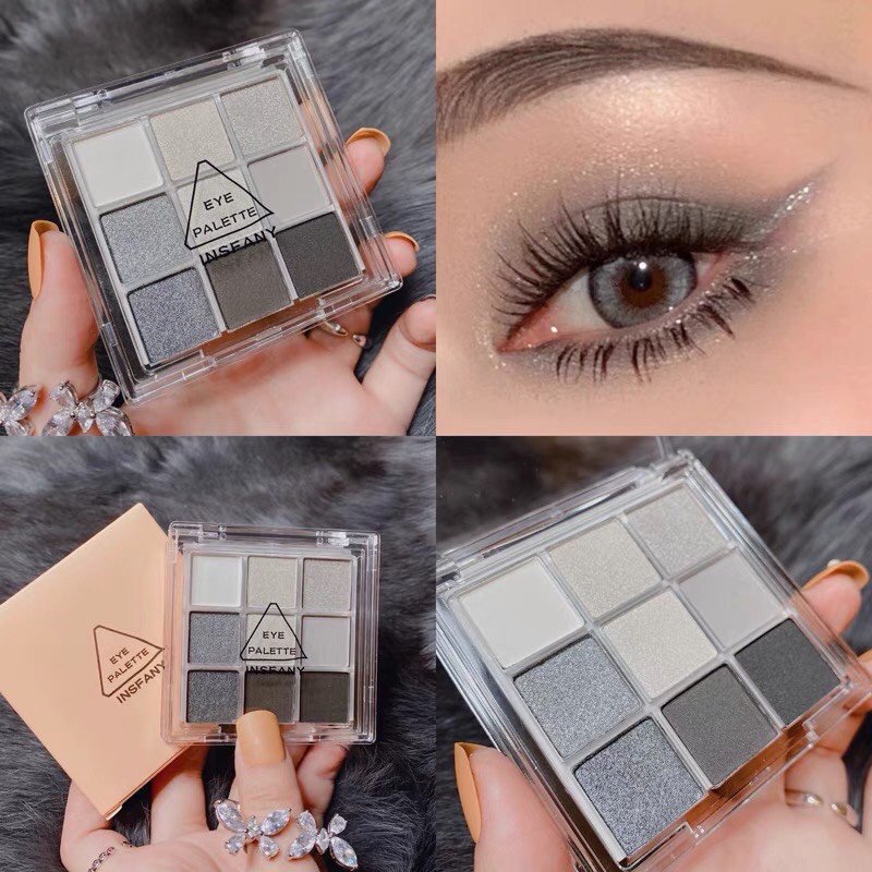 Bảng 9 ô phấn mắt mini eye color palette và phong cách Smoky makeup