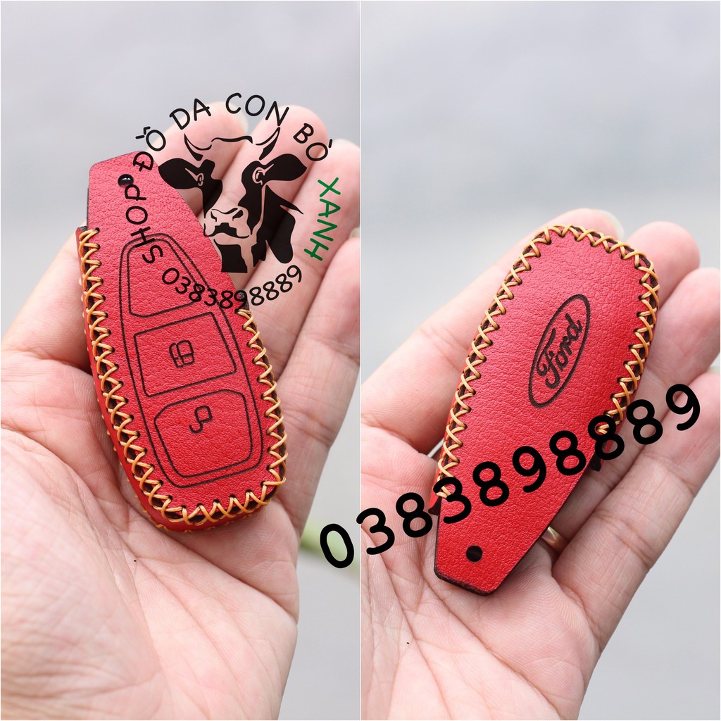 Bao da chìa khoá Ford Ecosport, Fiesta, Focus handmade da thật 004