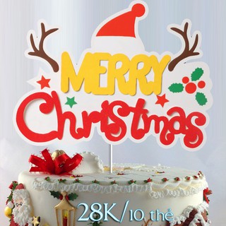 Set 10 thẻ Merry Christmas sừng hươu