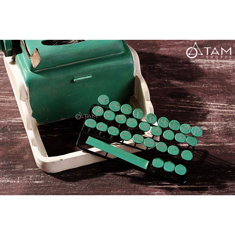 Mô hình máy đánh chữ giả cổ Vintage xanh