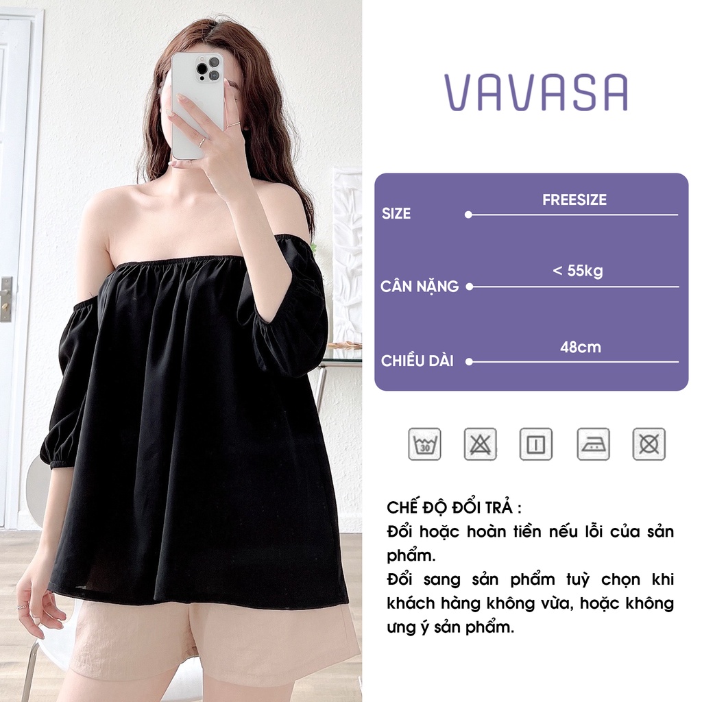 Áo trễ vai tay phồng thiết kế cá tính độc lạ cực kỳ tôn dáng dể mix đồ VAVASA SM17