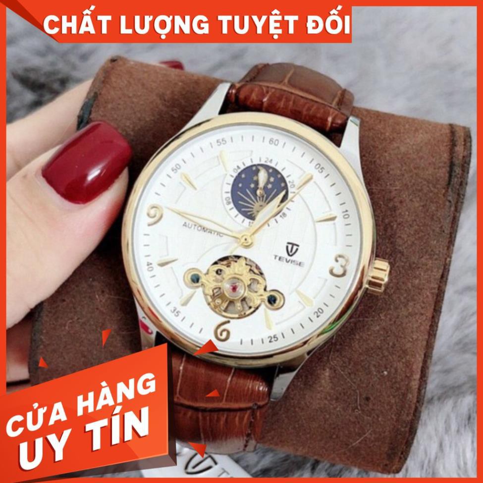 Đồng Hồ Nam Cơ Tự Động CHÍNH HÃNG TEVISE-T7 Dây Da Cao Cấp, Chống nước, Chống xước, Sang trọng, Nam Tính - MTP-STORE