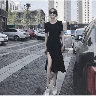 Đầm Thun Dài Xẻ Tà Cá Tính Cho Nữ / 70kg