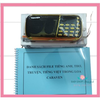 [GIÁ SỐC] Loa Craven853 3pin siêu bền tặng kèm list danh sách 1500 file thơ, truyện, file tiếng Anh Hot hiện nay