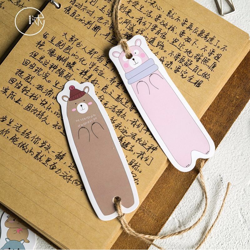 Set 30 thẻ bookmark đánh dấu trang hình thỏ và mèo dễ thương xinh xỉu