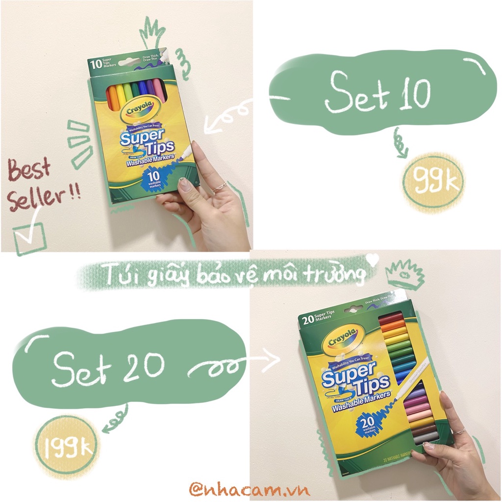 Bộ Bút Lông Crayola SuperTips Màu Rửa Được Nhà Cam